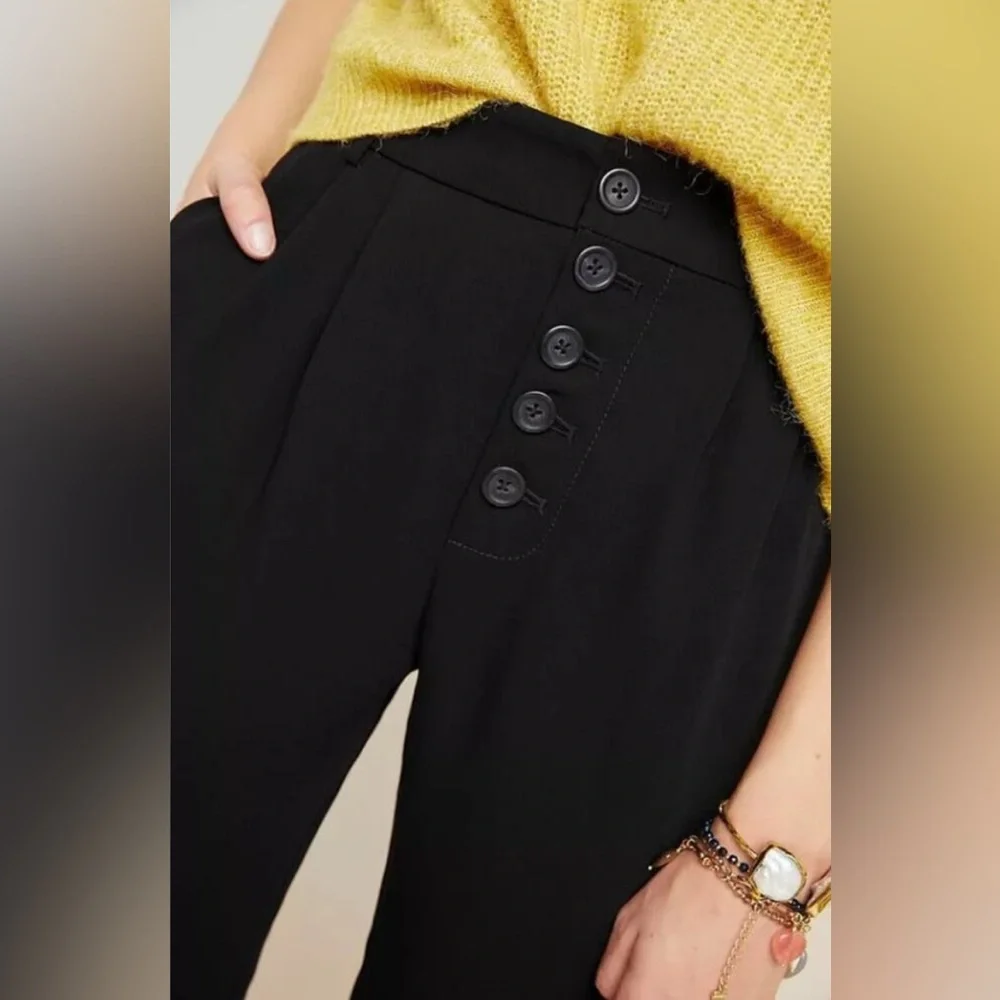 Anthropologie Sasha Button Fly Tapered Trousers